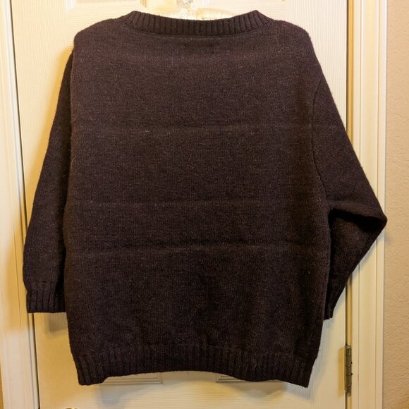 North Face Womens Burgundy Purple Wool Blend Sweater Large - Picture 12 of 12